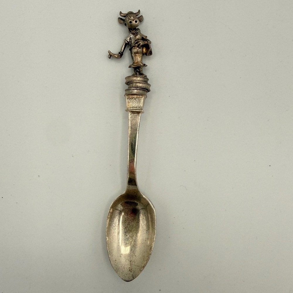 Vintage 1980s Disney Clarabelle Cow Pewter Silver-Plated Collector Spoon